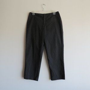 Women’s STRETCH GAP Black White Polka Dot Cropped Ankle Dress Pants Size 10